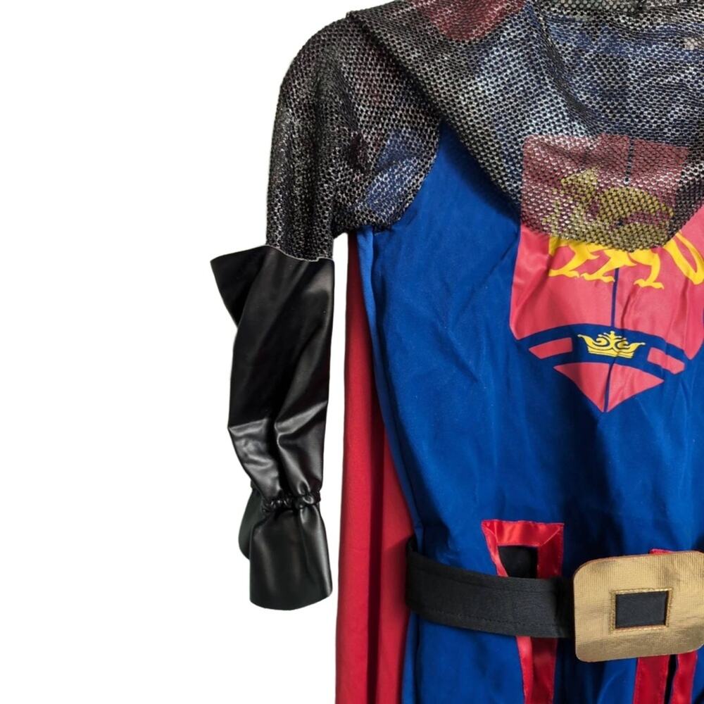JAZGROM Kids Blue Knight Costume Hood Cape Tunic Belt Pants Medieval S - Picture 7 of 16